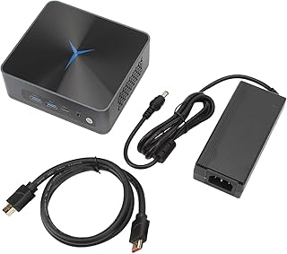 Mini PC de 4 Núcleos, Mini PC Com Tela Mini Computador 4 Núcleos 8 Threads 3,9 GHz 64 GB Micro Computador Mini Computador Desktop para Core I5 8260U, Controles (Plugue EUA