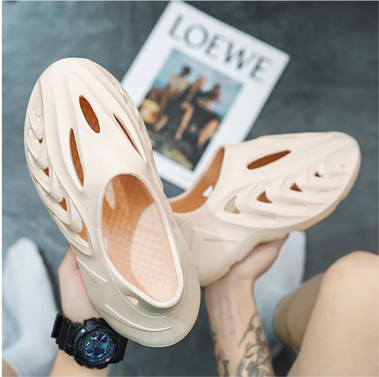 vioxthak Foam Runner Casual Hollow Sports Shoes Closed Toe Cloud Slides Pillow Walking Shoes Running Shoes Foam Runners Sneakers Water Shoes Soft Outdoor Beach Sandals for Women Men - Image 4