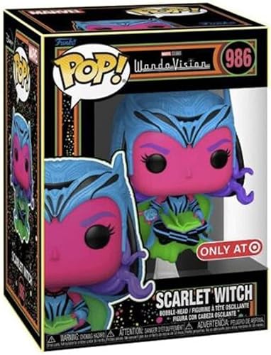 Miniatura 2 de Funko Pop! Marvel - Figura de vinilo de luz negra, colección MCU Glow Toy (bruja escarlata)