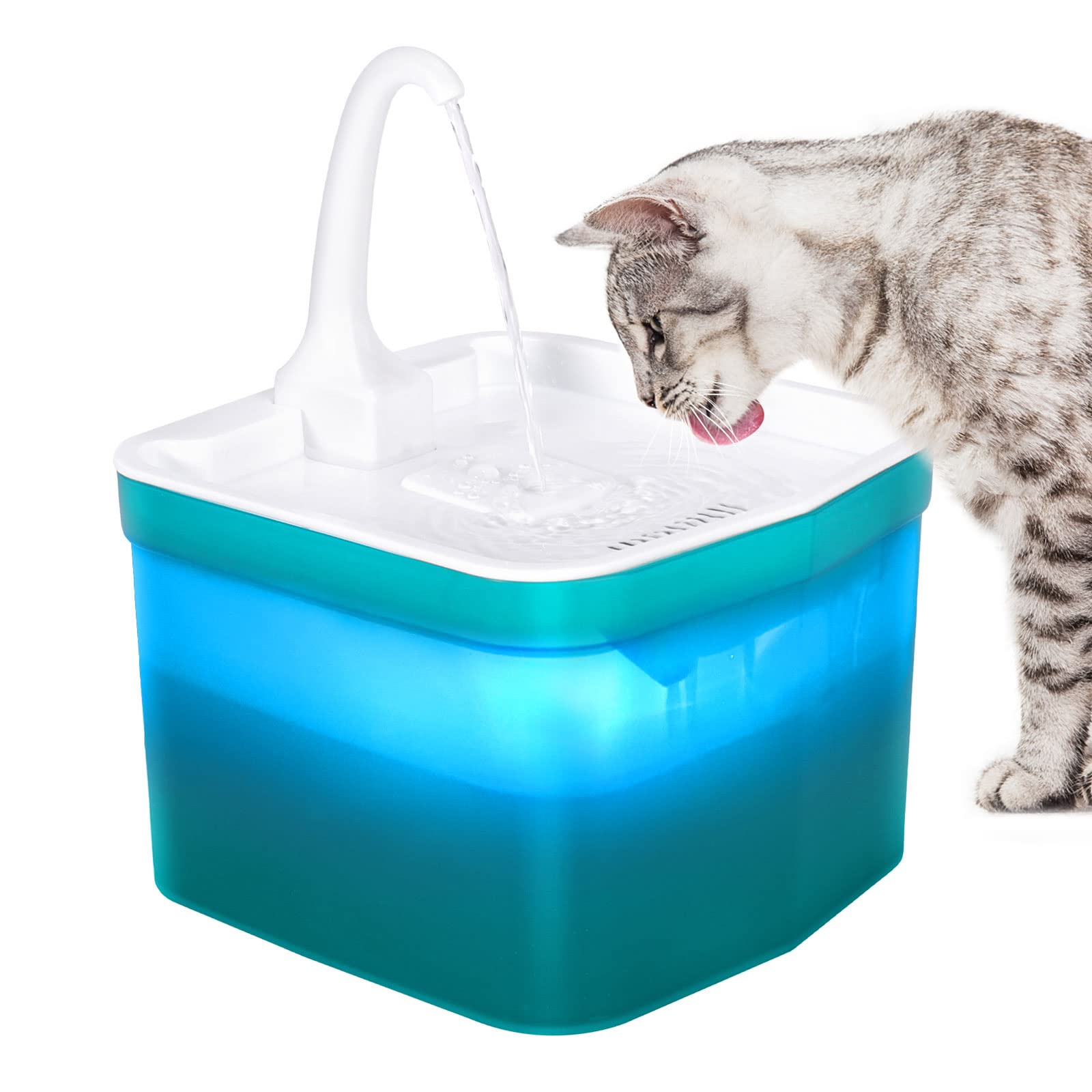 Fontana per acqua per gatti, ciotola automatica elettrica per cani, fontanella ultra silenziosa per cani e gatti di piccola e media taglia (2 L)