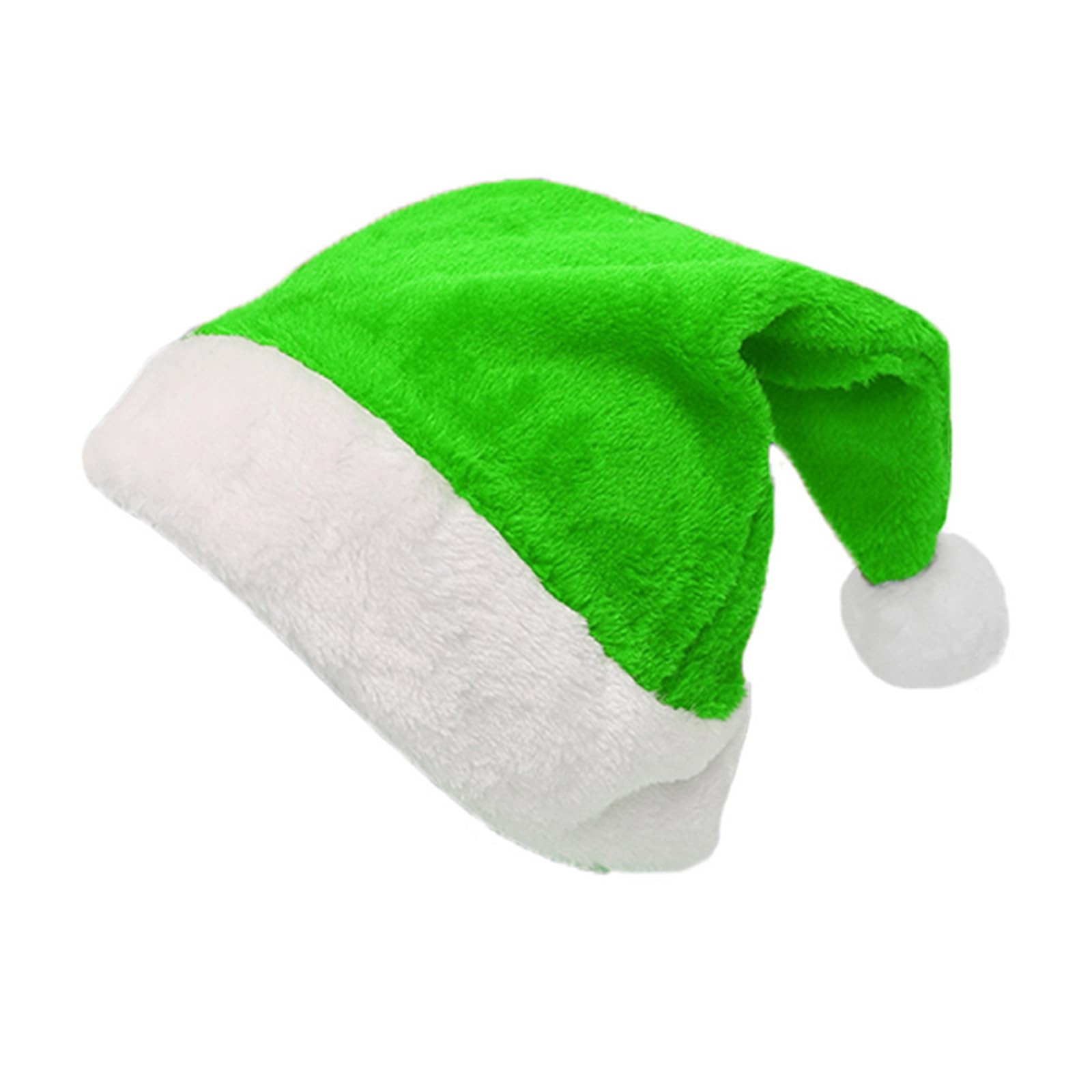 Xinsheinelry Christmas Decoration Plush Santa Hat Party Dress Up New Year Stage Props Bobble Cap Christmas Family Gathering Headwear Costume Prop for Special Occasions Festive Headwear Festive Hat
