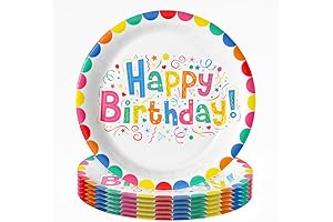 24 PCS 9（Inches） Happy Birthday Plates Party Supplies For Kids - Girl...