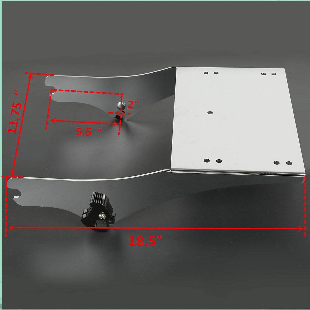 TCMT 5.5'' Razor Motorcycle Trunk Box & Chrome Mount Rack Fit For Harley Touring 1997-2008 Trunk Road King Road Glide Street Glide Electra Glide 1997-2008