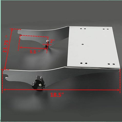 Miniatura 6 de TCMT - Caja de maletero para motocicleta de 5.5'' Razor con soporte de montaje cromado. Compatible con Harley Touring 1997-2008 Trunk Road King Road