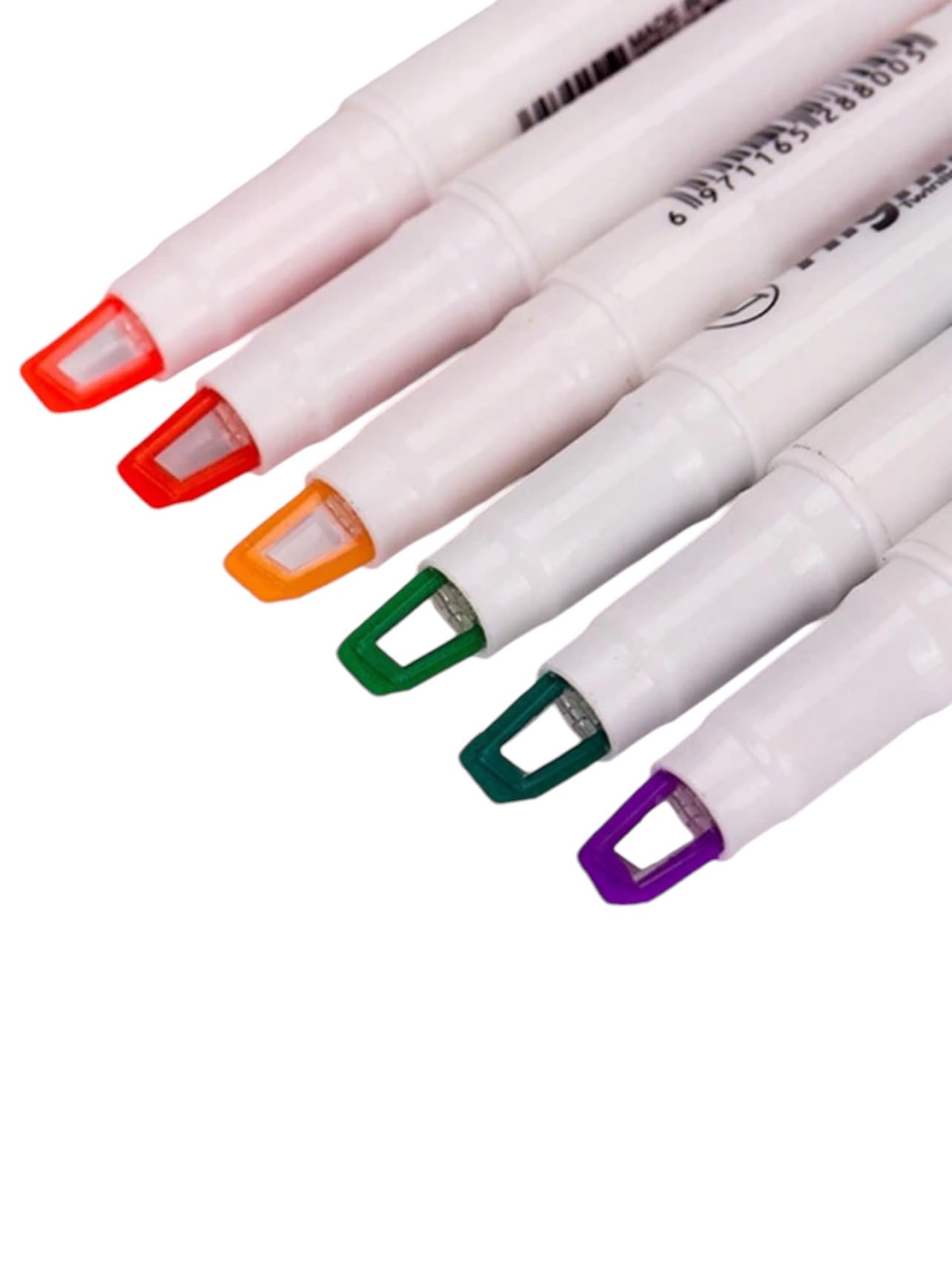 1 Box 6pcs Double-Headed Fluorescent Highlighters with Visible Window, Perfect for Student Notes & Creative Doodles