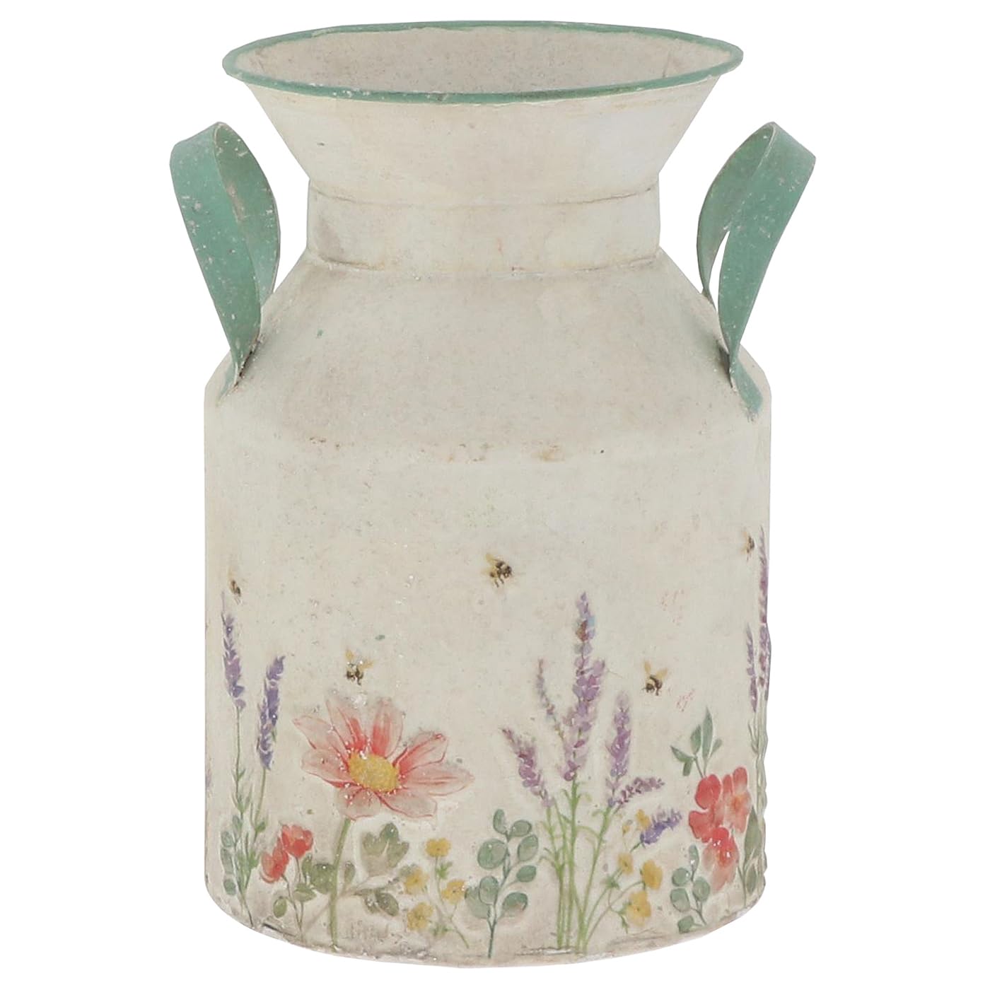 Shudehill Giftware Cottage Garden Tin Milk Churn Vase Floral Jug (Small – (Height: 17.5 x Width: 13 x Depth: 11.5 cm, 2.3L))