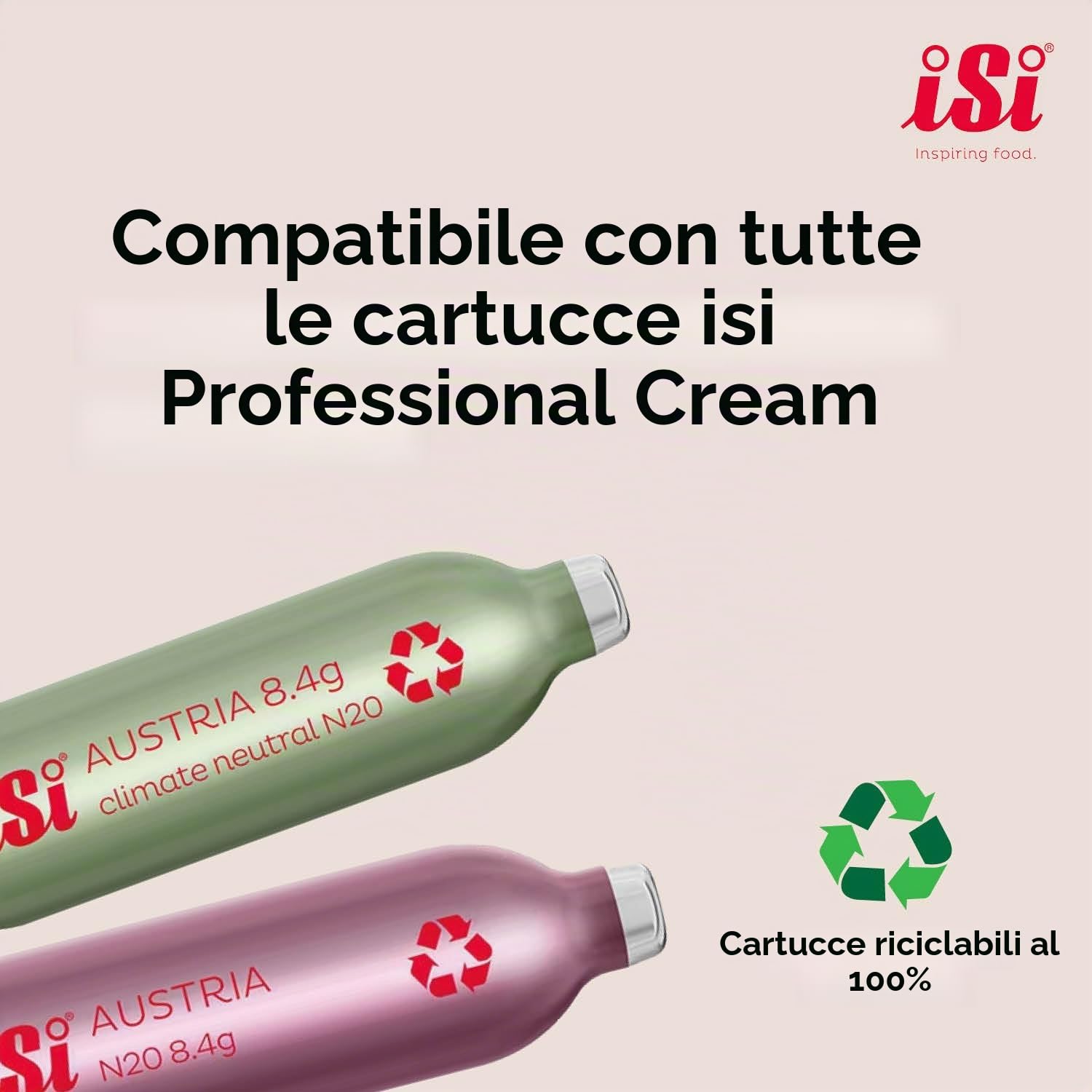 iSi Dispenser per crema da 500 ml, Gourmet Whip Plus, 0,5 litri, in acciaio inossidabile di alta qualità, funzionante con iSi capsule di crema, per creme, salse calde e fredde, zuppe, espumas e dessert