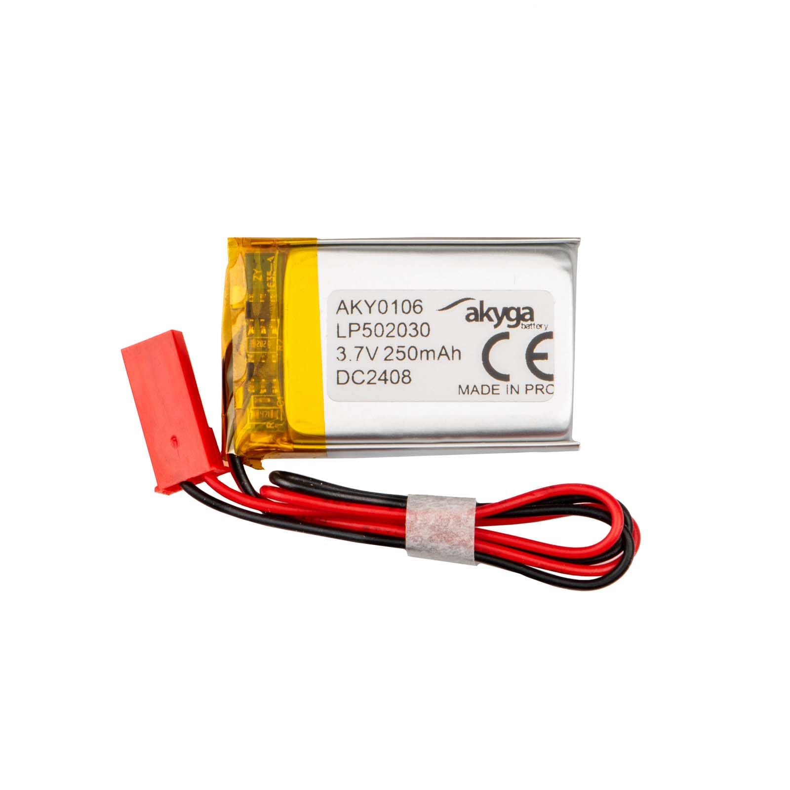 Akyga 3,7V LiPo-Akku 250 MAh Mit PCM-Schutz & JST-Stecker – Ideal Für RC, Elektronik & DIY-Projekte