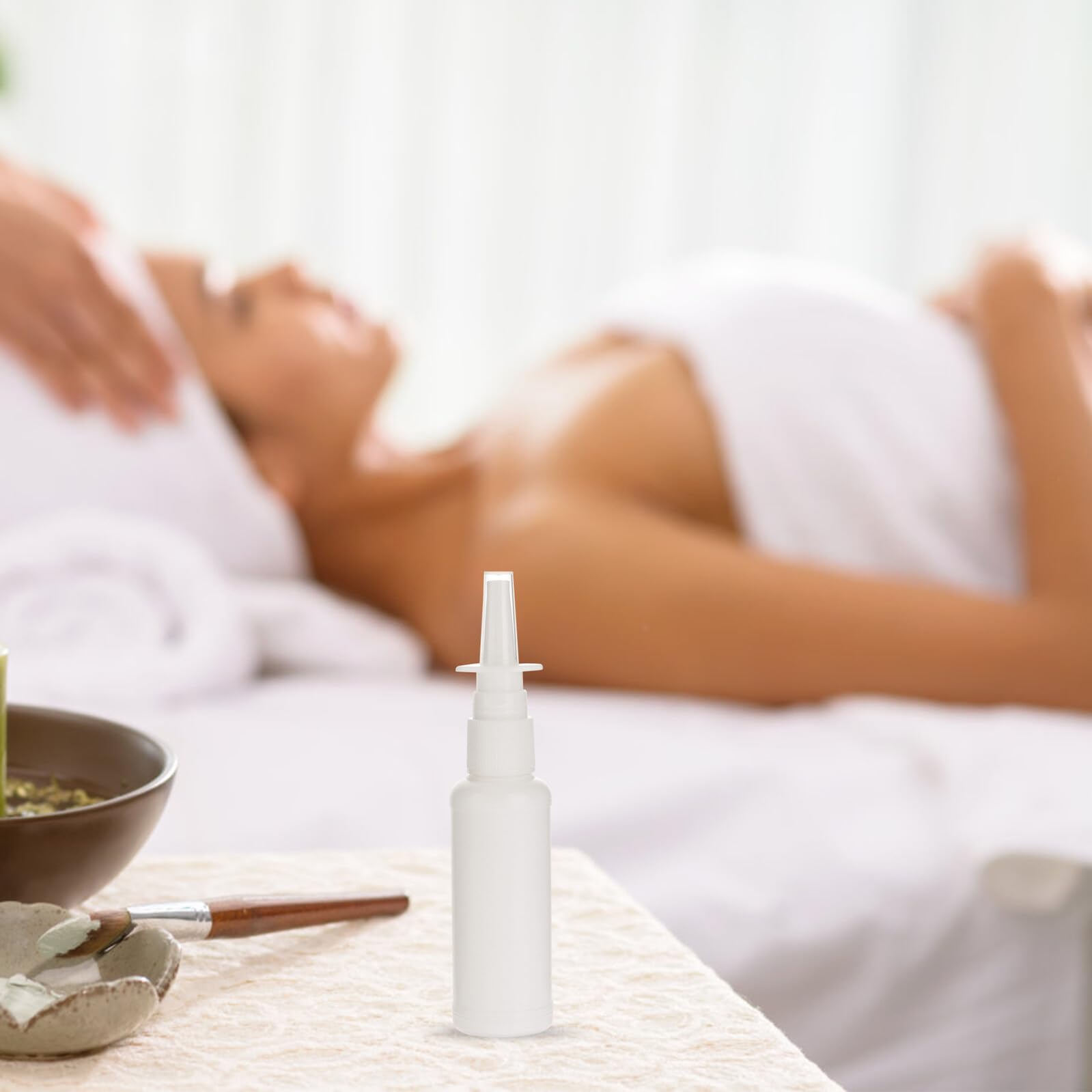 Sprühflasche 50ml Pe Weiß Nachfüllbar mit Schutzkappe