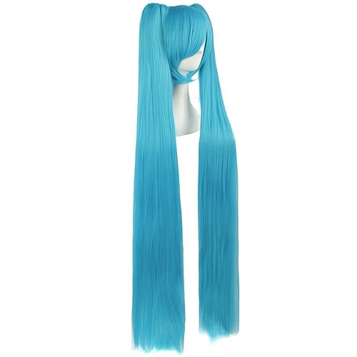 Miniatura 10 de MapofBeauty Peluca de cosplay larga y recta de 47 pulgadas472in Cian mixto