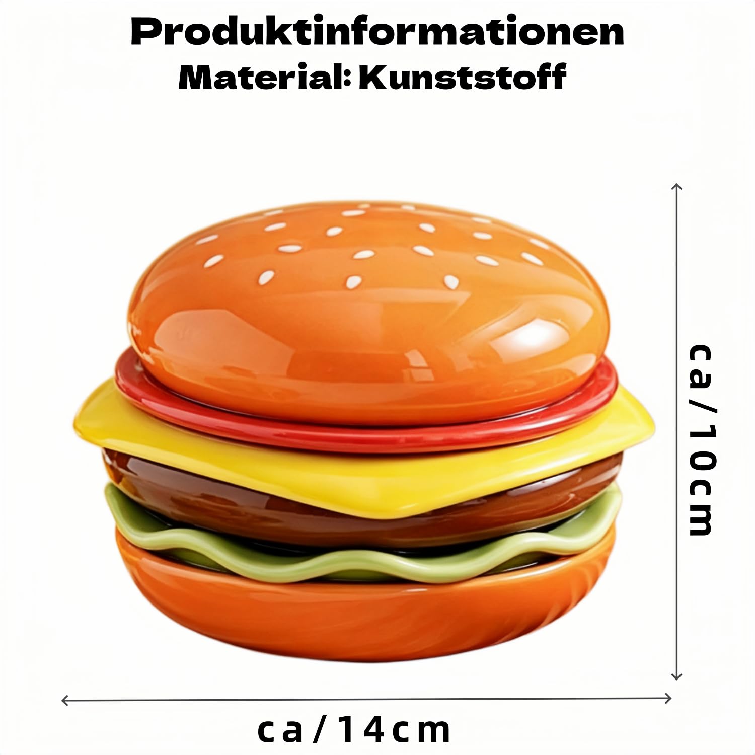 6er Stapelbare Burger Teller Set für BBQ Party und Snacks (Burger 6er Set 2 Stück)