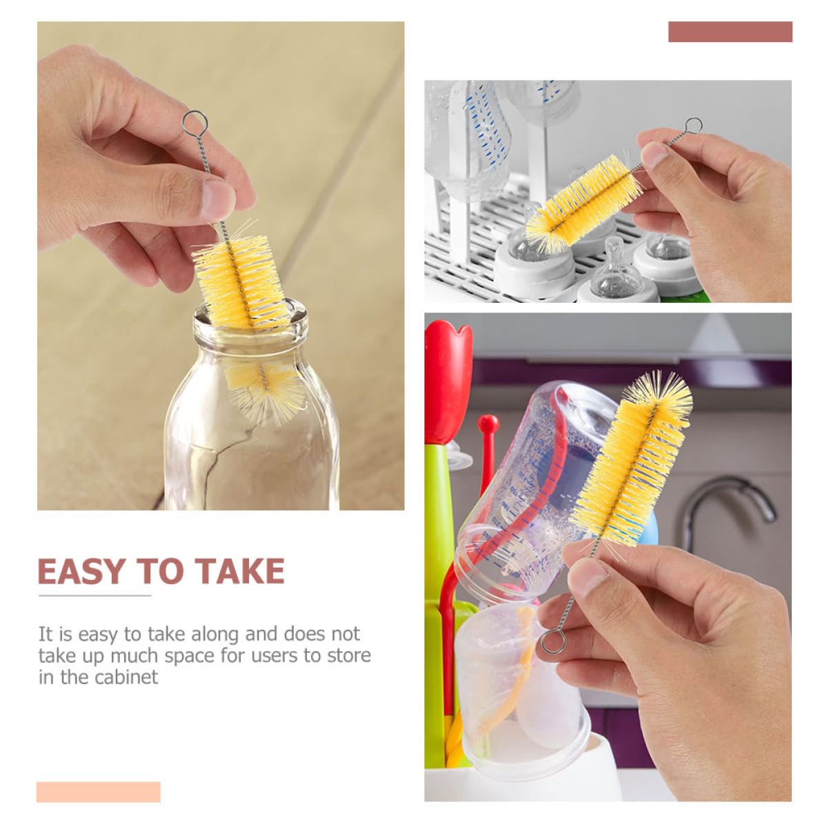 MAGICLULU 60piezas Cepillos De Limpieza para Biberones y Botellas Accesorios De Limpieza Multifuncionales Inoxidable para Utensilios De Bebés y Tazas