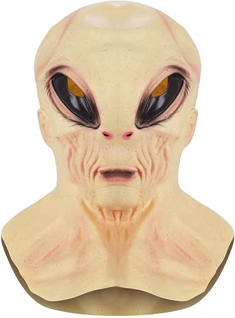 Halloween Alien Mask Realistic Alien Mask with Neck for Halloween Costume Party Prop