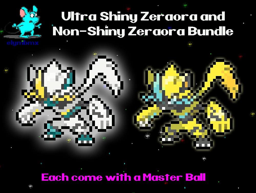 Ultra Shiny Event Zeraora and NonShiny Event Zeraora Holding Master Balls Bundle for Sword and Shield