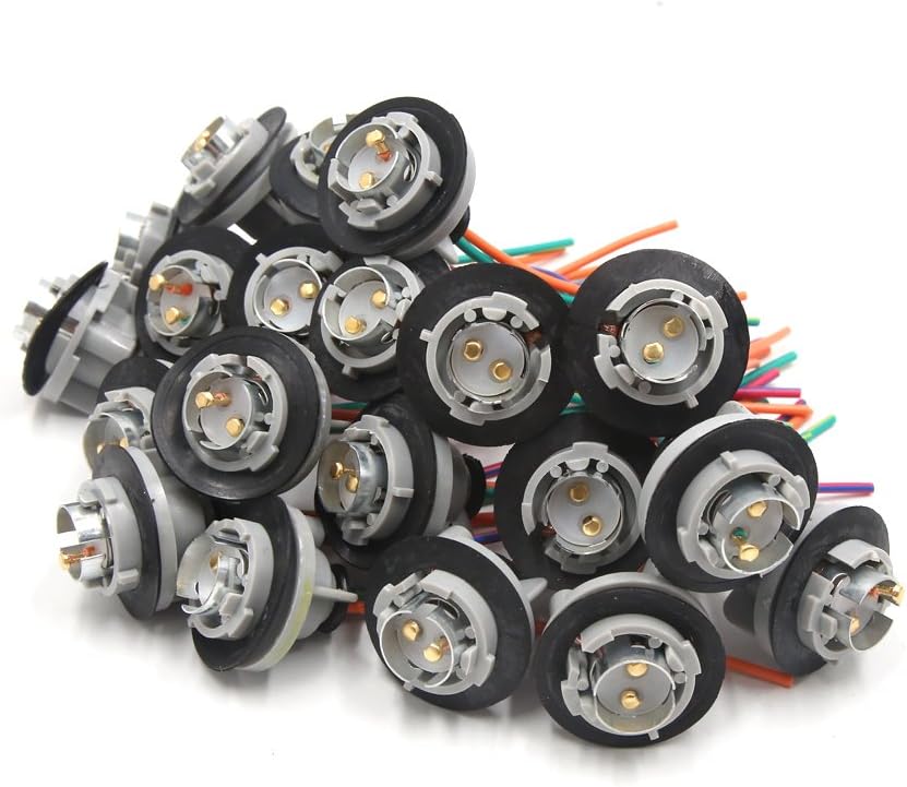 uxcell 20pcs 1157 Brake Light Bulb Wiring Harness Socket