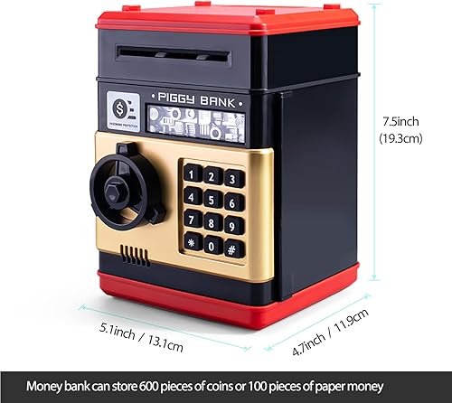 Miniatura 3 de Alcancía Boalord, PhilaeEC Kids Toys Regalos para niños de 6, 7, 8, 9, 10, 11, 12, 13 años, cajas fuertes de dinero real, cajero automático
