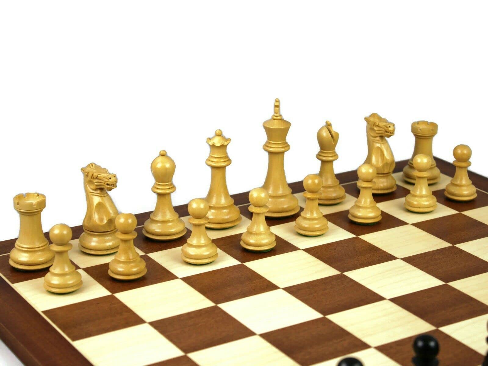 Set di scacchi in legno in mogano da 20 pollici ponderato ebano professionale Staunton pezzi da 3,75 pollici