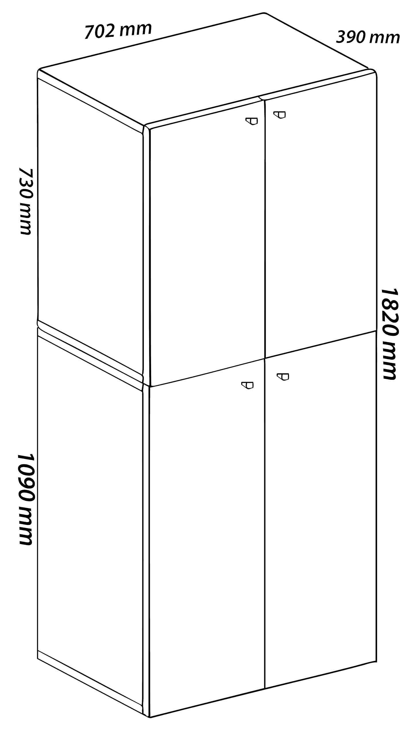 VCM Büroschrank mit 5 Fächern | moderner Aktenschrank mit Drehtüren | Maße ca. B. 70 x H. 184 x T. 40 cm – Lona 5-Fach Buche