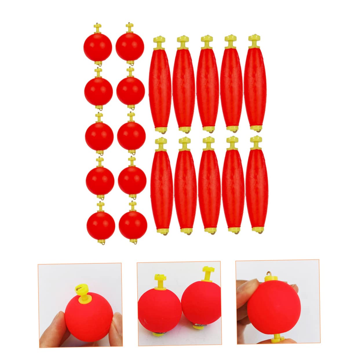POPETPOP 100 Pièces Flotteur de pêche Outils de pêche matériel de pêche en Mousse Flotter swimbait Fournitures de Poisson Accessoires de pêche Mousse d'éthylène et d'acétate de Vinyle Rouge