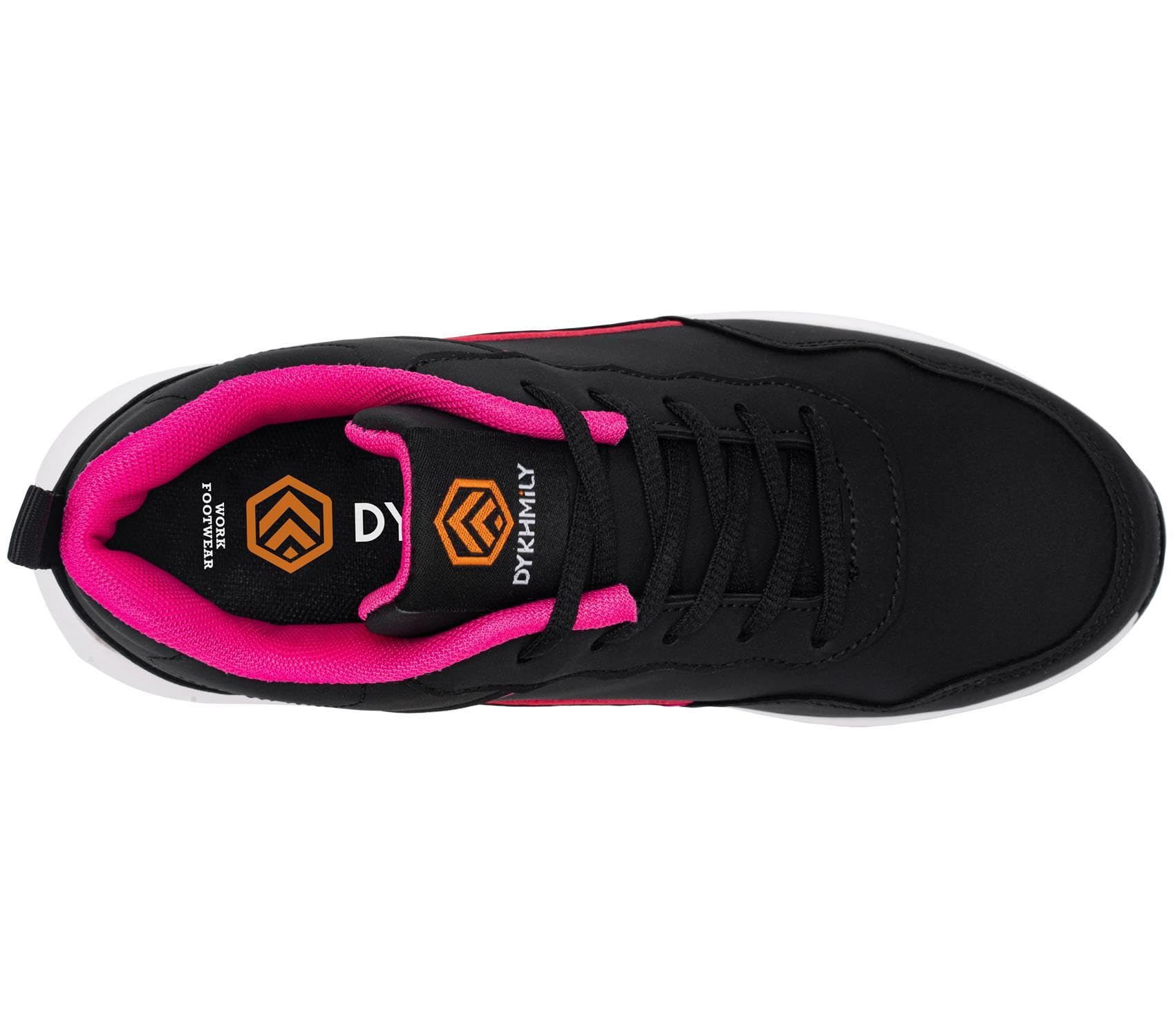 DYKHMILY Scarpe Antinfortunistica Donna Leggere Cuscino d'Aria Scarpa da Lavoro con Punta in Acciaio Comodo Traspiranti Sportive di Sicurezza Scarpe(Nero Rosa,39EU)
