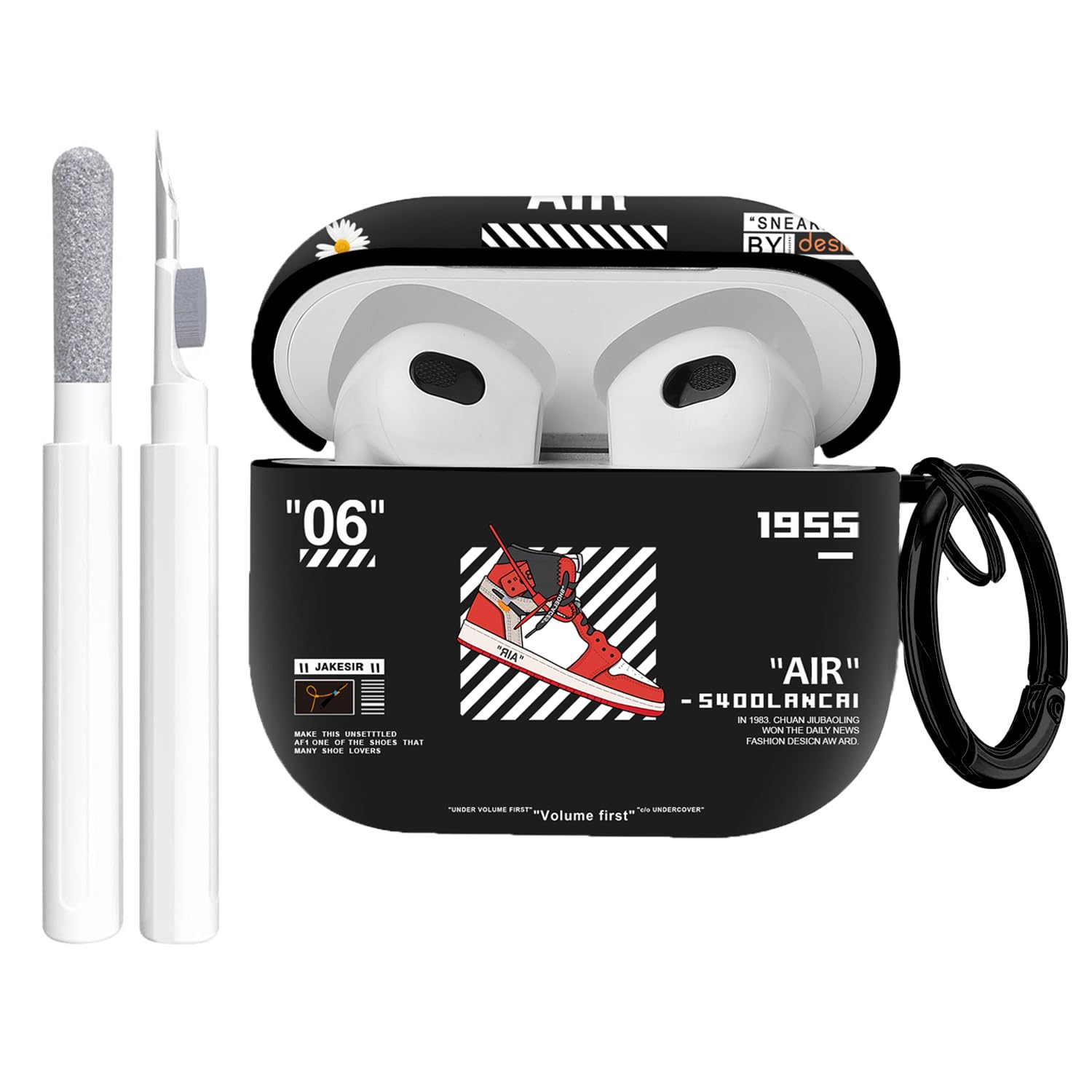 Gedicht for Airpods 3rd Generation Case, Cute Cool Red Shoes Pattern TPU Soft Cases for Airpods 3rd Case Cover, Shockproof for Airpods 3 Cases Men