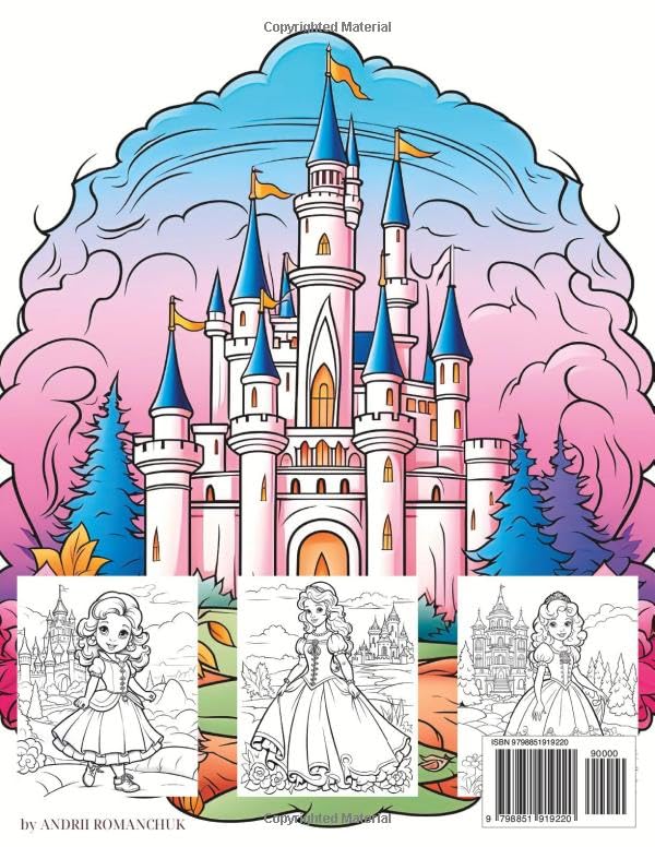Vista 2 de Little Princess Coloring Book Enchanting A Colouring. High Quality. For All Ages, Great Gift For Kids And Adults