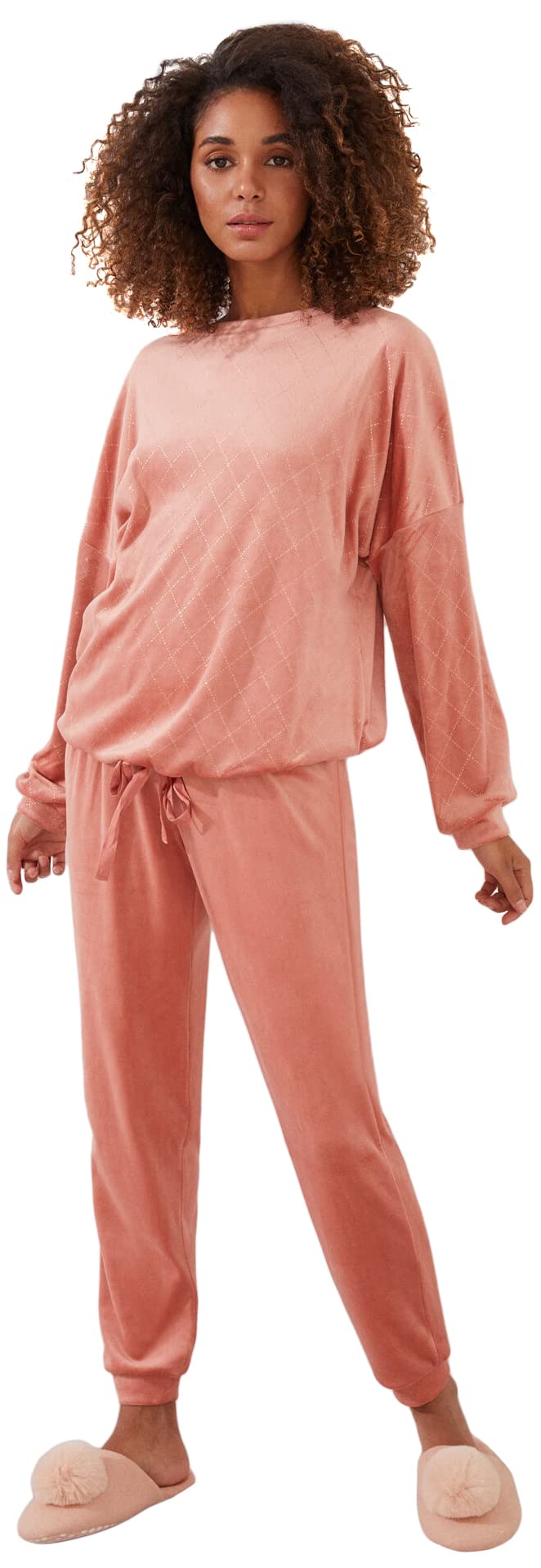 Women'secret Pijama de Manga Pantalón Largo En New Velour Mujer