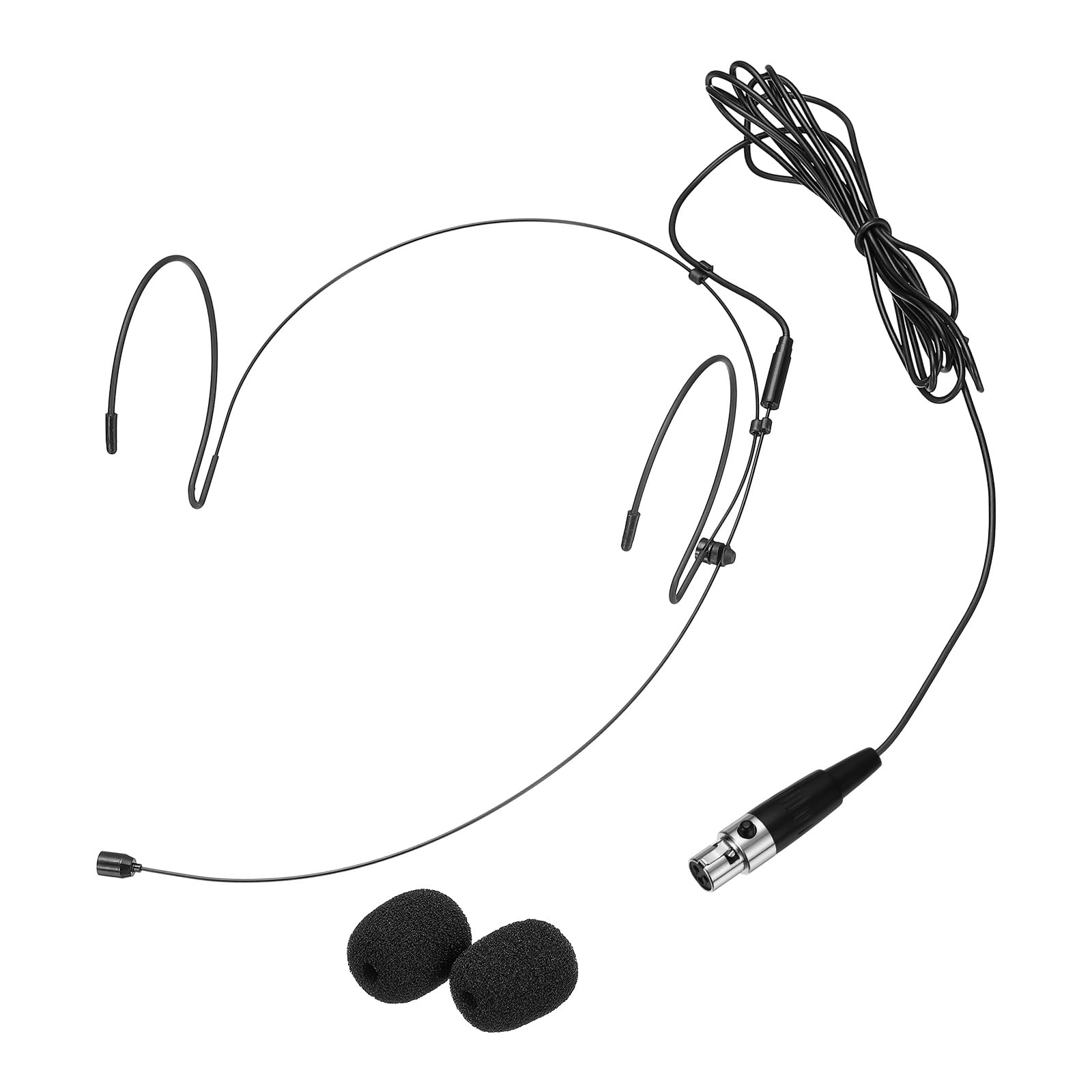 MECCANIXITY Ear Hook Headset Microphone w/Mini XLR 3 Pin TA3F Plug,Black