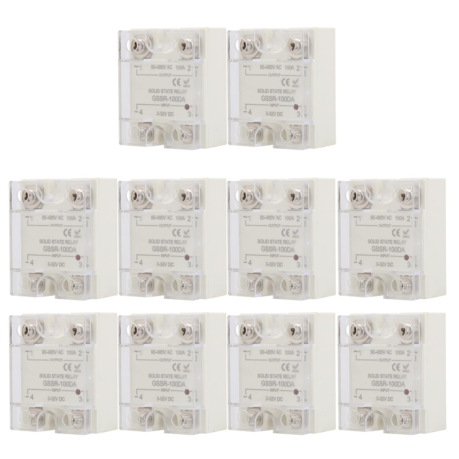 10 Piezas 100A DC Control AC SSR para Controlador de Temperatura