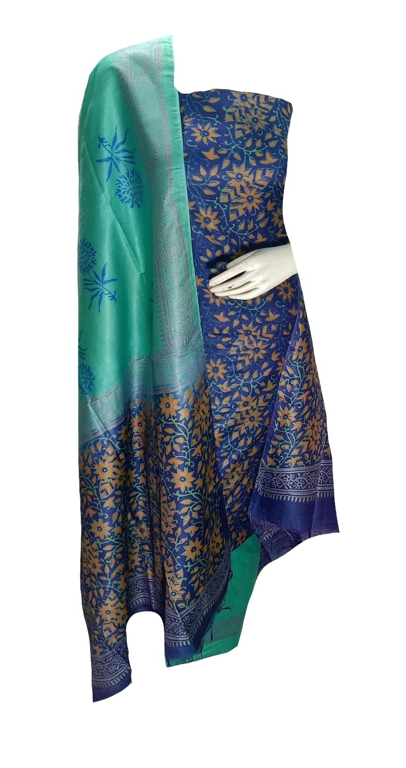 Katan Slub Silk Unstitched Salwar Suit Dress Material for Women & Girls with Dupatta | Discharge Print | Top-2.4Mtr, Bottom-2.4Mtr, Dupatta-2.4Mtr | Ethnic Wear | Code 277-image-8