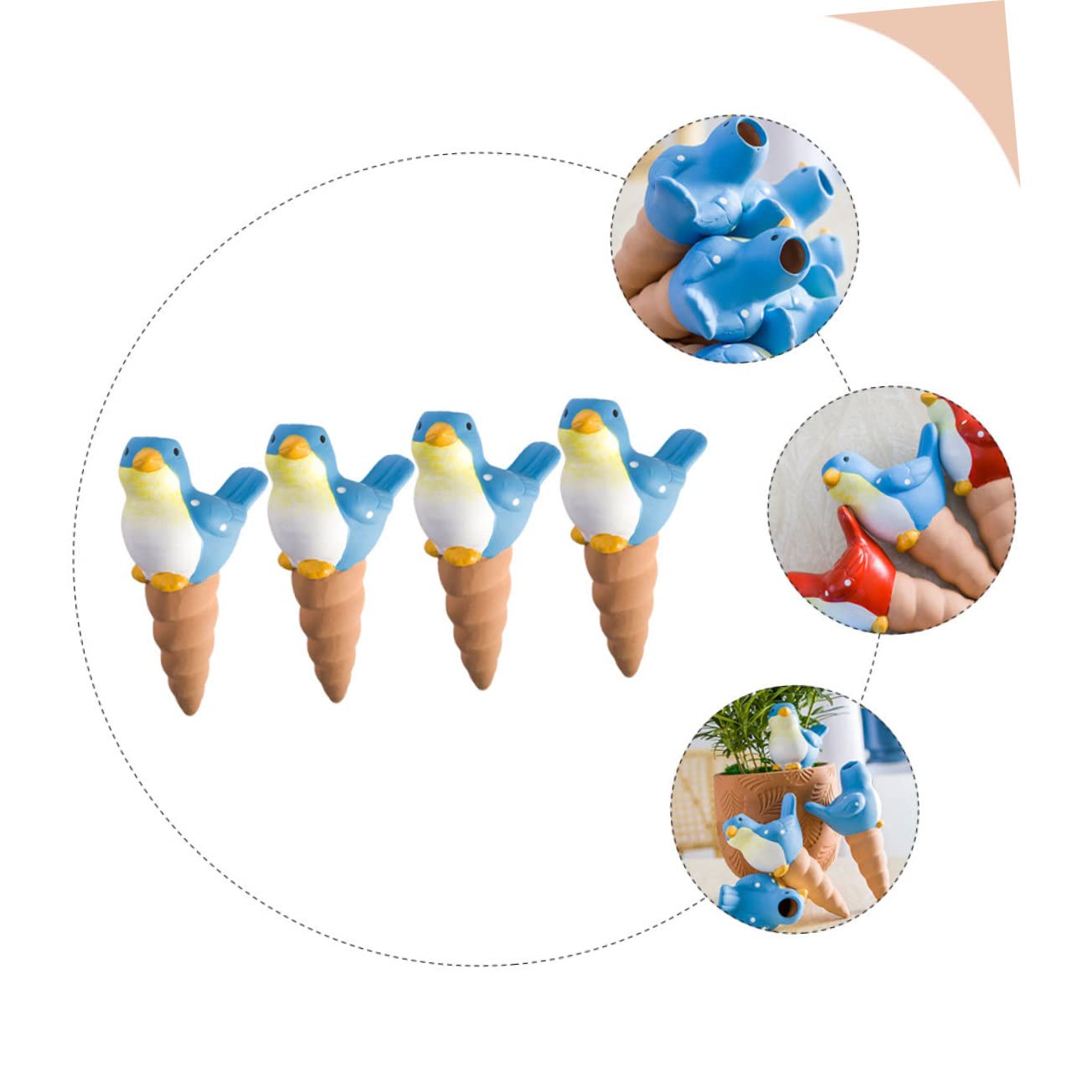 Alasum 4 Pezzi Irrigatori Automatici in Ceramica a Forma di Uccellino per Piante, di Annaffiatura Automatica, per Giardino e Prato