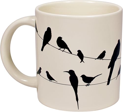 Miniatura 7 de The Unemployed Philosophers Guild Birds on a Wire - Taza de revelación que cambia de color que cambia de calor, añade café y aparecen pájaros