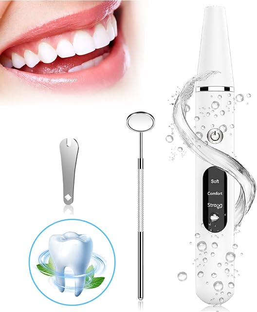 Plaque Remover for Teeth-DDKJ Teeth Cleaning Kit with 3 Modes,Portable Teeth Stain Remover Tool,No Need Water Flosser,Tartar Remover for Teeth with IPX6 Waterproof/LED/2 Replaceable Clean Head Silver