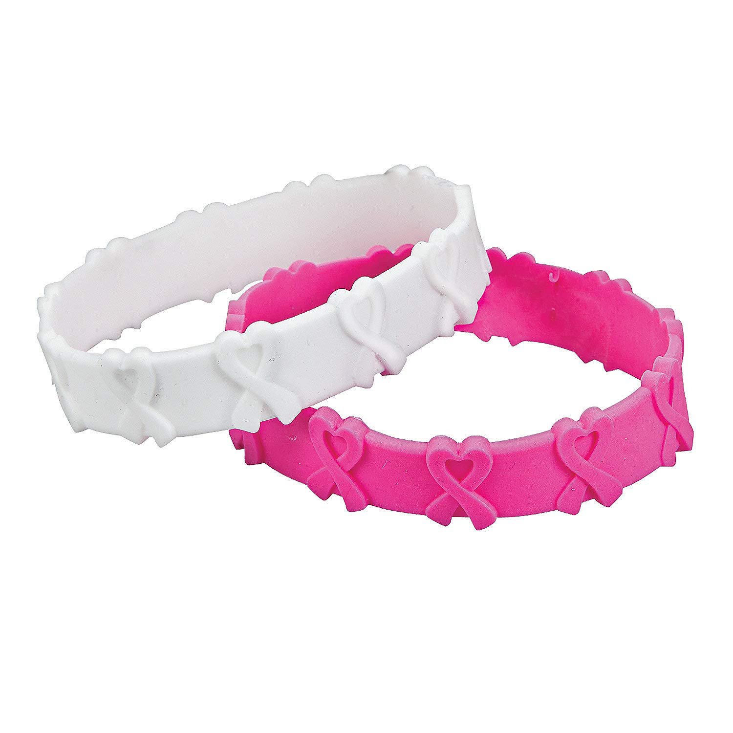 Fun Express Pink Ribbon Breast Cancer Awareness Pop Out Bracelet (set of 24)