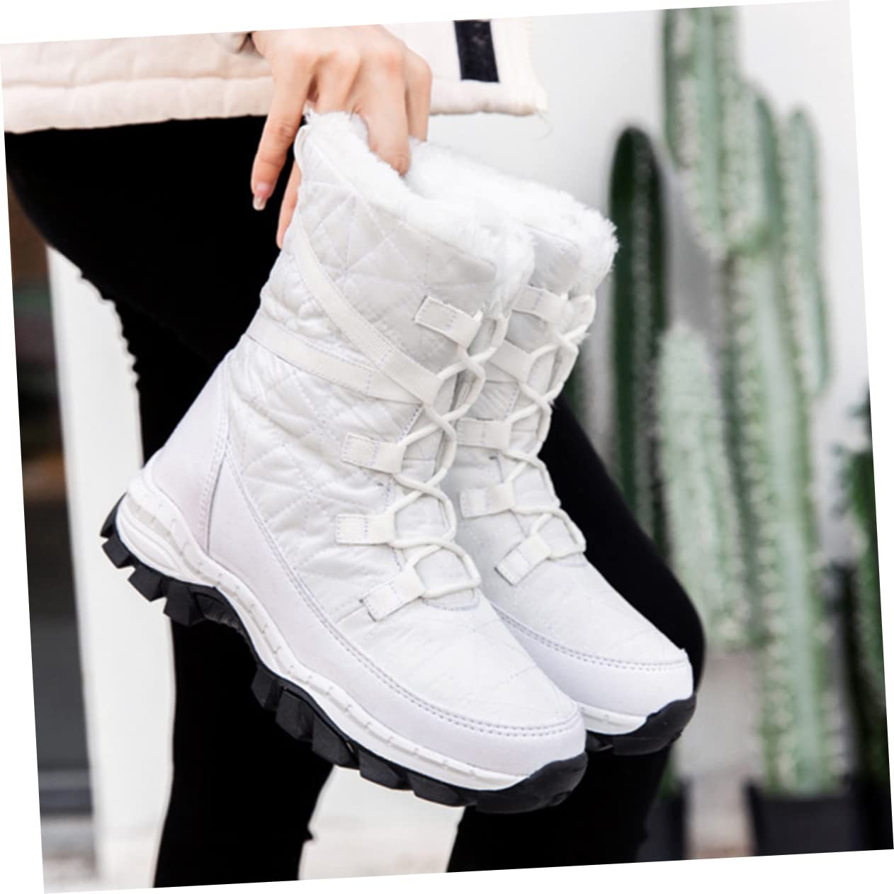 Stivaletti Invernali Caldi con Fodera Plush Scarpe Antiscivolo per Boots Outdoor Fashion e