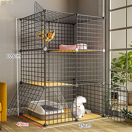 Caseta para gatos segura contra escapes estructura metálica desmontable grande 4