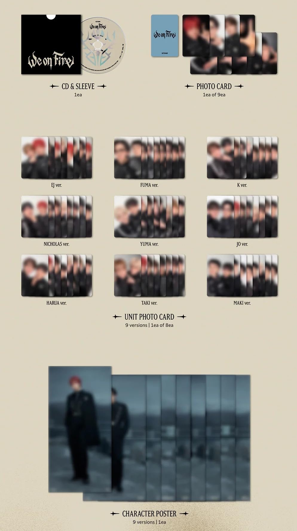 Amazon.com: &TEAM We on Fire 3rd EP Album [NICHOLAS Solo Ver.] CD