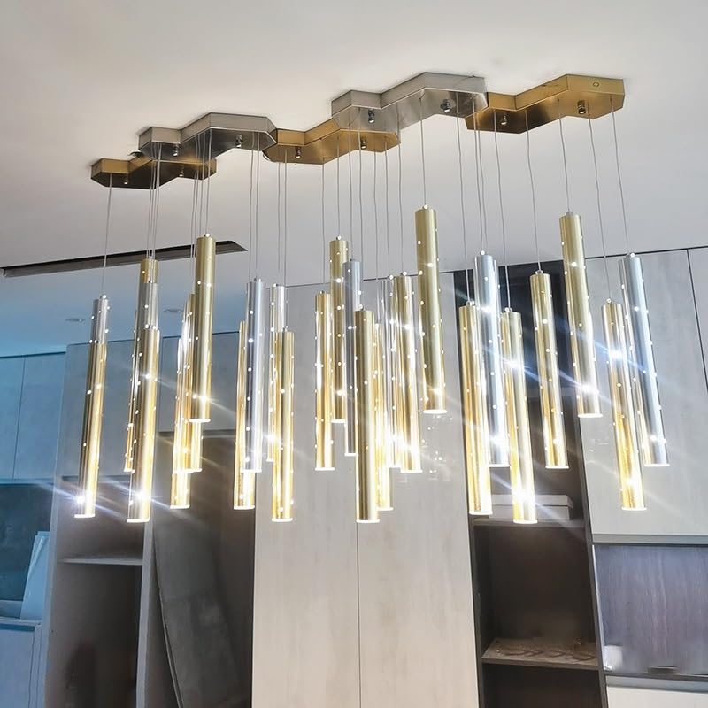 Genérico Lámpara de techo, Lámpara LED de iluminación for comedor, candelabro Combinable nórdico moderno, for decoración del hogar y sala estar(Warm White,24 tubes)