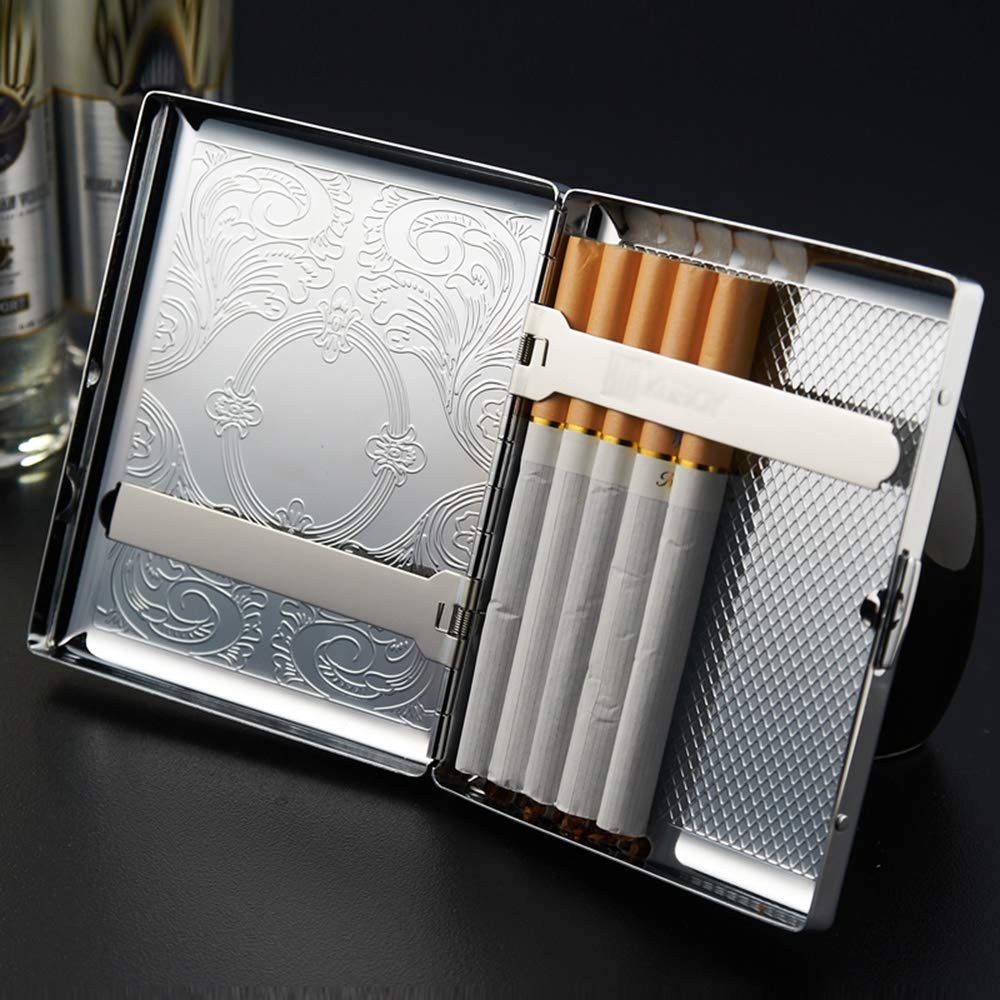 XIAOXIAO Cigarette Cases Portable Metal Cigarette Case For Going Out Easy  To Carry Iron Cigarette Case Can Hold 20 Ordinary Cigarettes :  Amazon.co.uk: Fashion