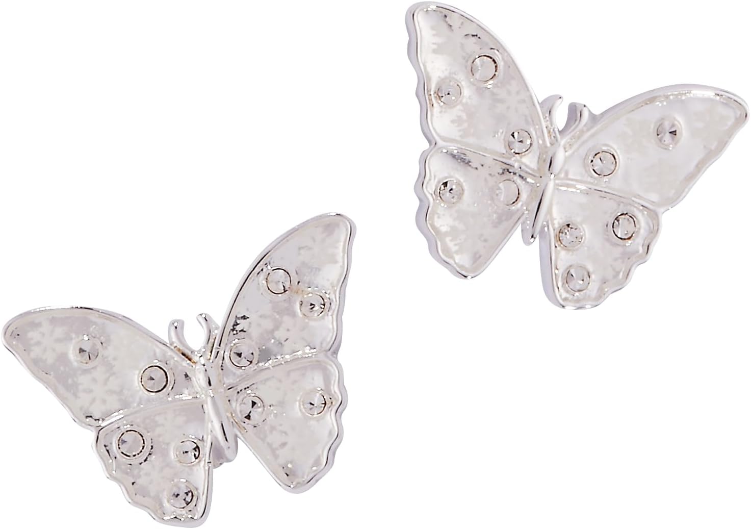 Alex and Ani SOM - Glass Butterfly Statement Stud Earring, Shiny Silver