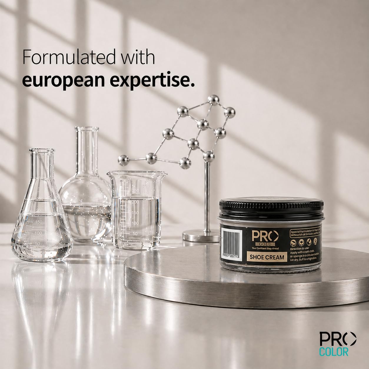 PRO Shoe Cream Polish (White) | Natural Waxes Formula for Leather Shoes | Enriched with Carnauba & Bees Wax | Long-Lasting Shine | Leather Shoe Cream Polish | (45ML) 1