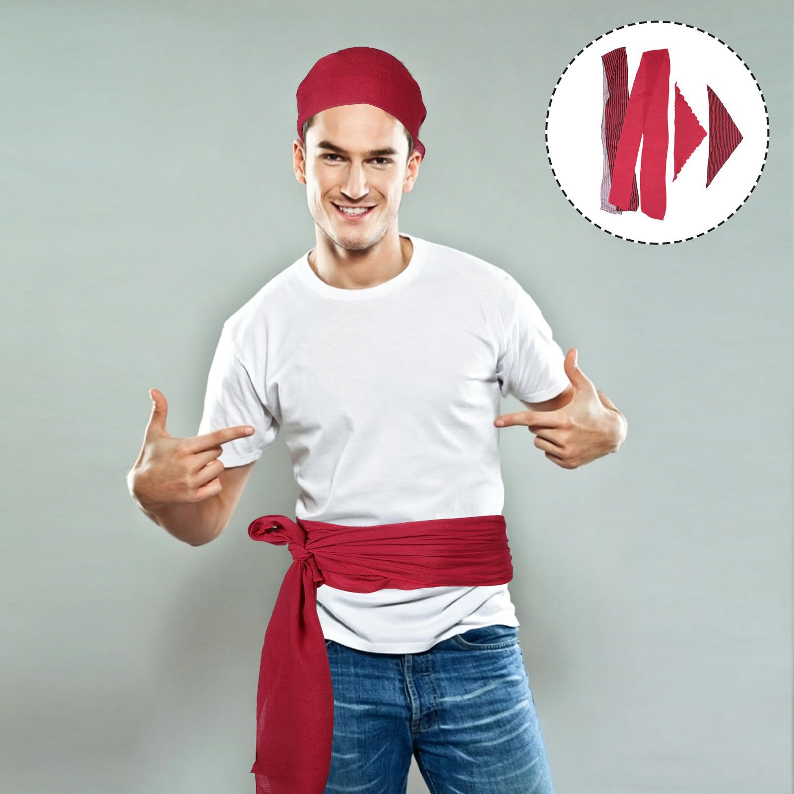 Healvian 10 Set Set Costume per Adulti Bandana e Cintura in Poliestere, Facile da Pulire e Portatile, per Feste di Travestimento e Gioco di Ruolo Medievale