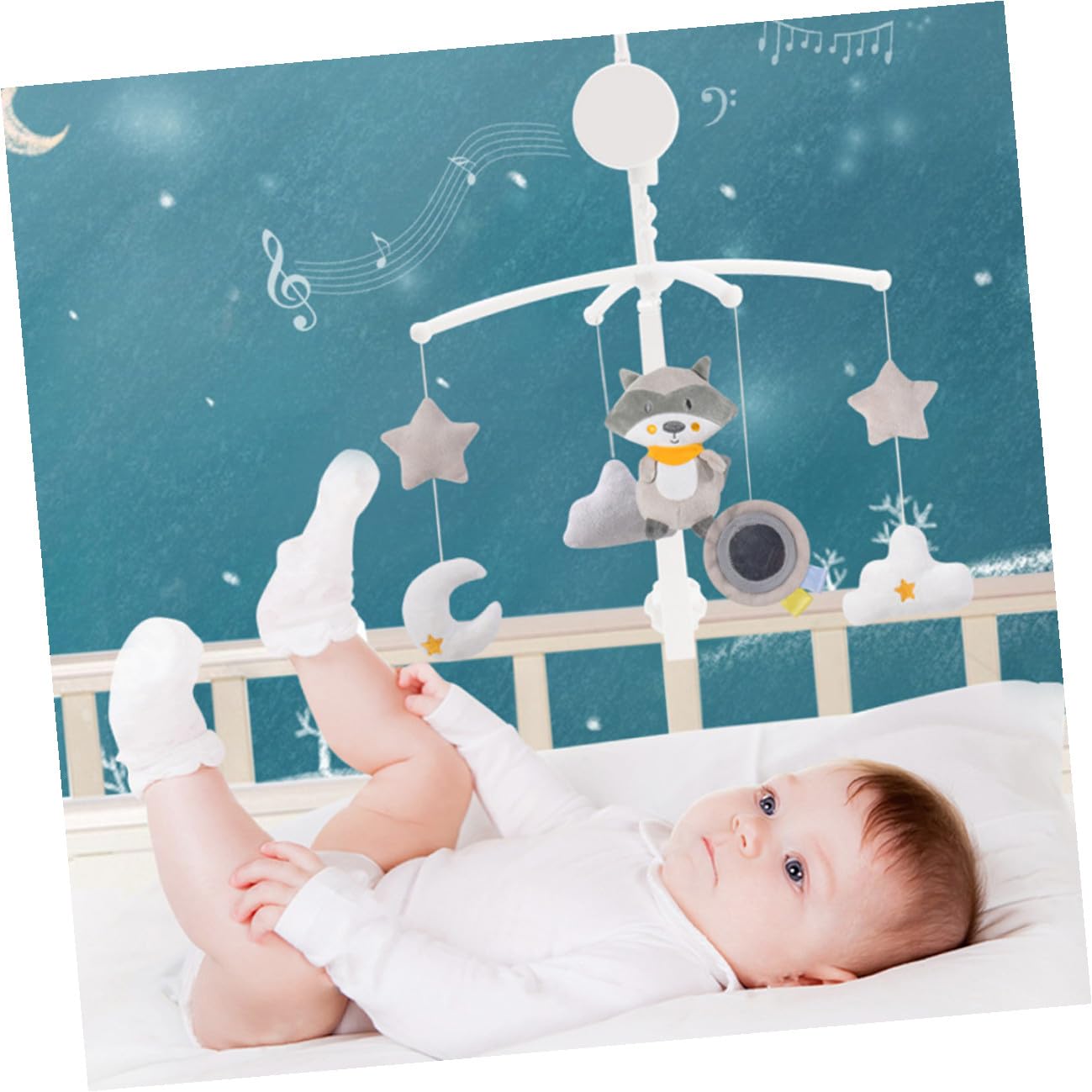 GALPADA Carillón y Decoración de Habitación Infantil de Viento Colgante Música Giratoria, Accesorio de Plástico para Cuna de Ñiño Adecuado para Obsequio de Baby Shower