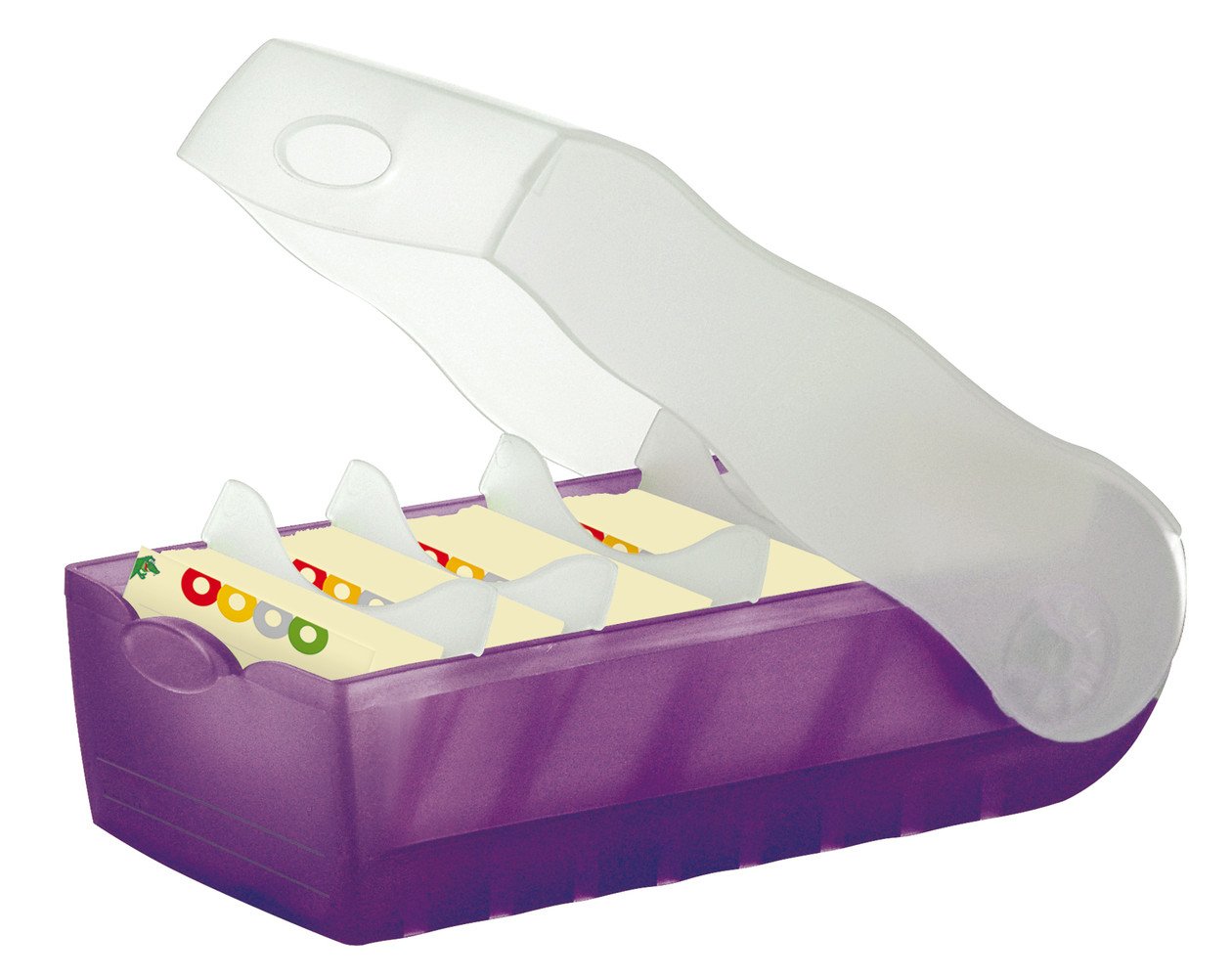 HAN Lernkarteibox CROCO 997-643, DIN A7 quer in Transluzent/Blau/Karteikasten für regelmäßiges Vokabeln lernen dank 5-Fächer-Lernsystem/Idealer Schulbedarf (Alle 8 Farben)