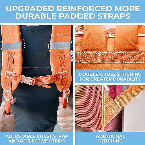Image of SHYLERO Clear Backpack Heavy Duty has TSA Lock, 2-WAY Zipper. PVC Transparent Backpack Is Extra Large - H18''xW14''xD8 - Orange
