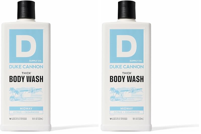 Sabonete líquido corporal Duke Cannon Supply Co. Thick Midway com minerais e fragrância cítrica com cedro, 532 mL, pacote com 2