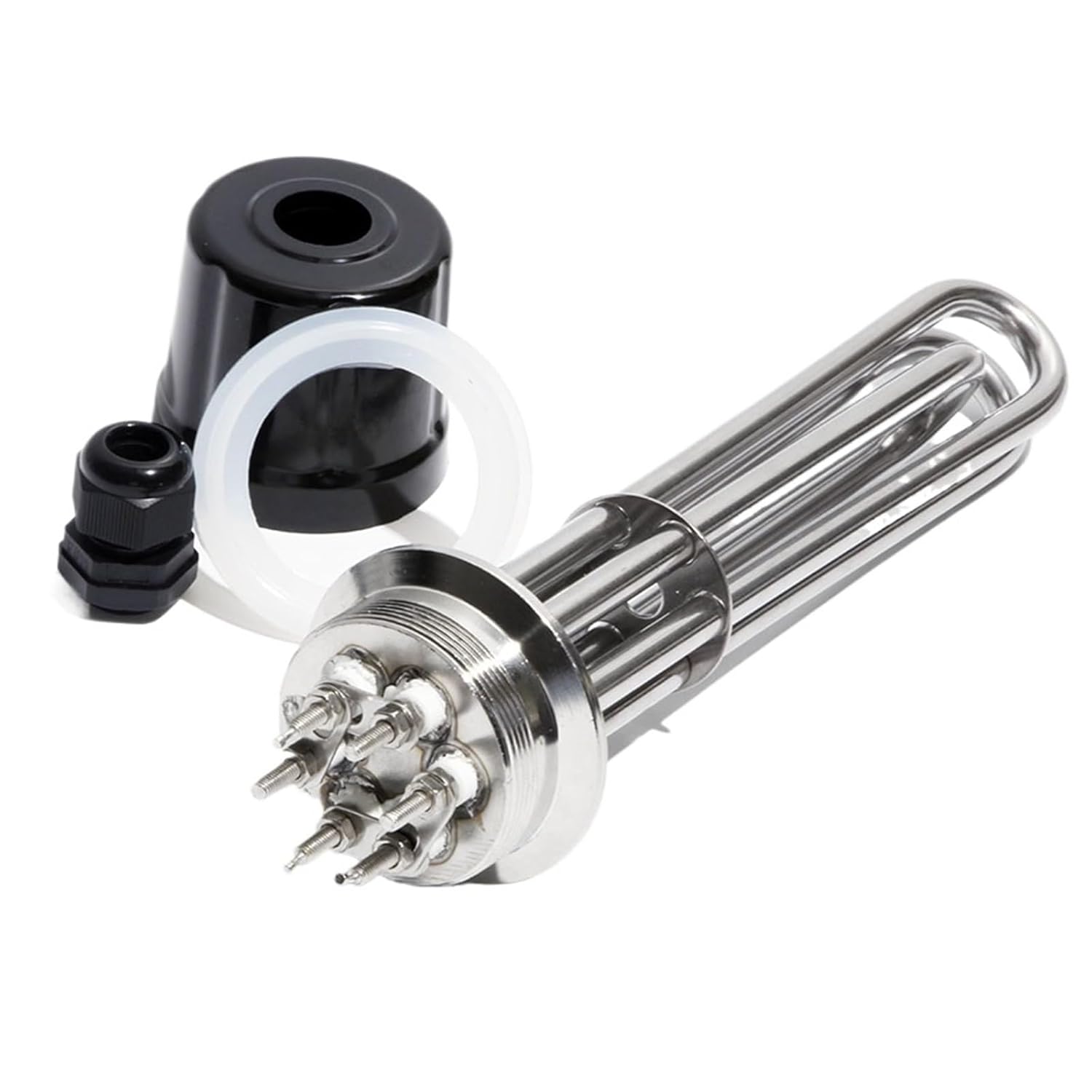 1Pcs Brewing Heating Element 2" tri Clamp 64mm Flange 3KW 4.5KW 6KW 9KW 12KW SUS304 Immersion Water Heater 220V 380V(with Plastic Cap,380V_6KW 250L 304SS)