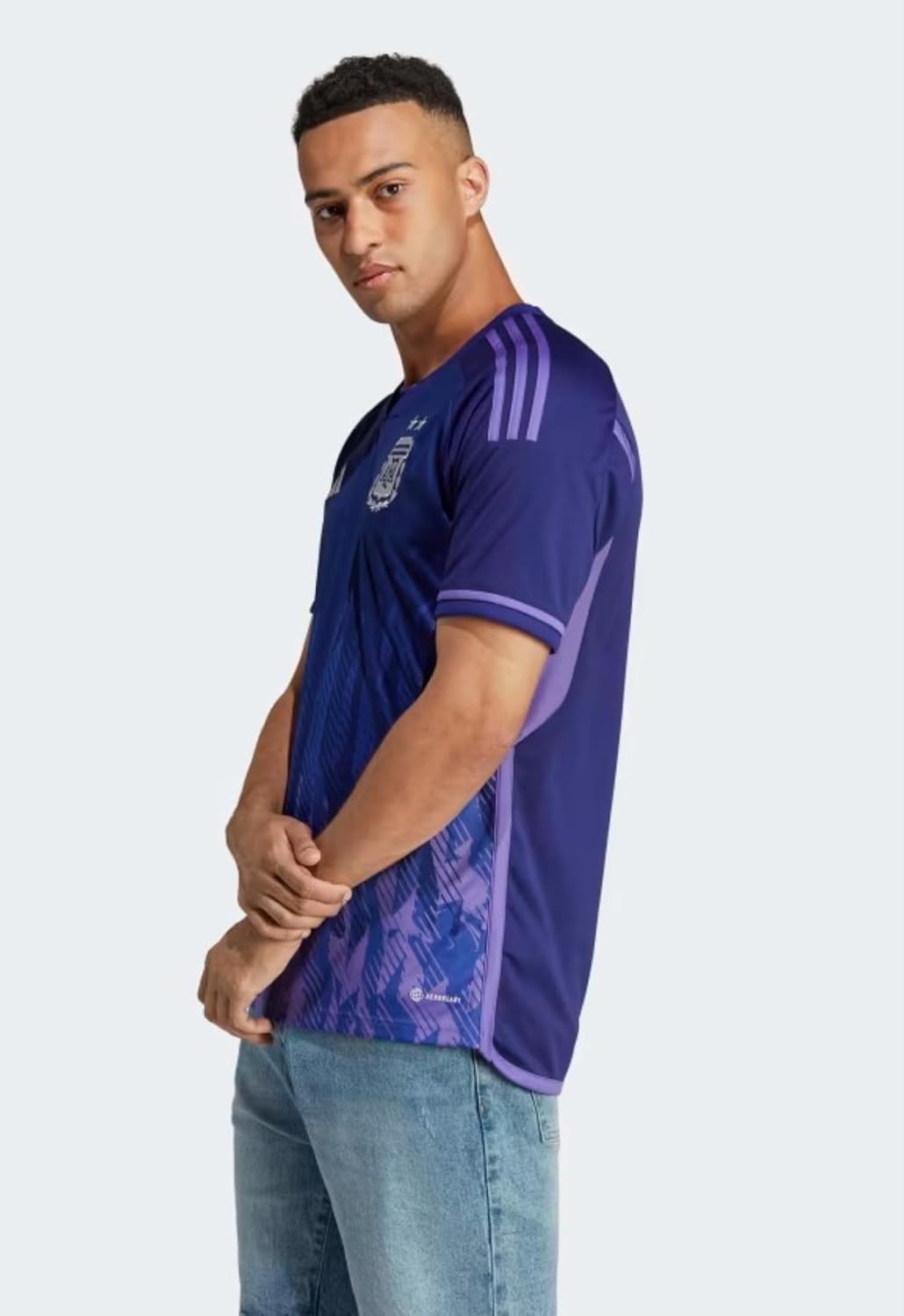 Adidas Argentina AFA Men's 2022 Away Soccer Jersey, Legacy Indigo/Purple Rush