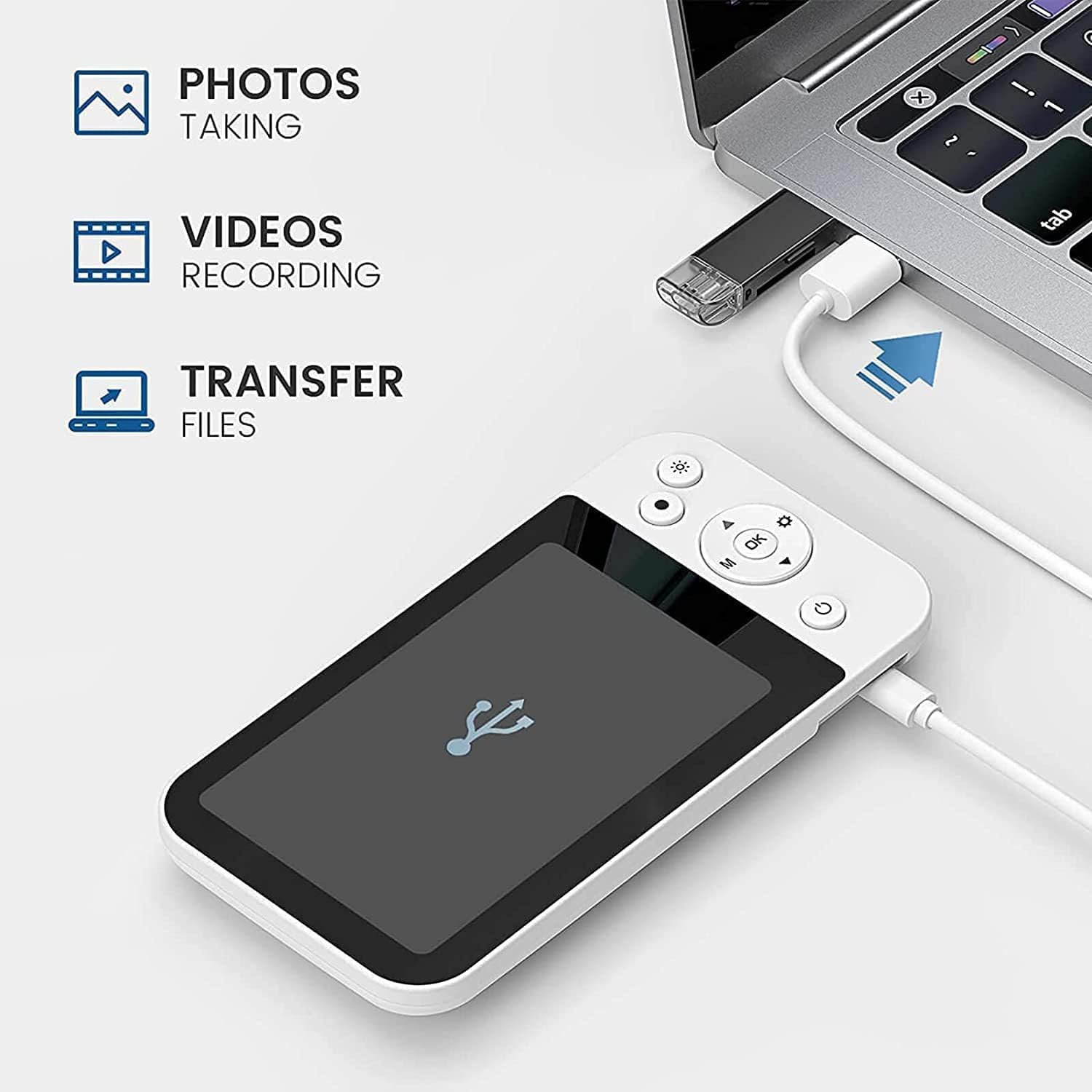 Cámara Otoscopio Digital USB Portátil, Otoscopio de 3,9 Mm con Pantalla de 5 Pulgadas, Pantalla HD 1080P, Limpiador de Oídos, Eliminación de Cera de Oído con Cámara para Niños Y Adultos