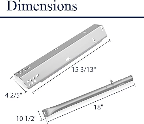Miniatura 2 de Boloda Paquete de 4 piezas de repuesto para placa de calor y quemador de parrilla Dyna Glo DGH485CRP 4 quemadores, DGH474CRP 5 quemadores, 4 piezas